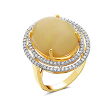 Load image into Gallery viewer, 0.58Ct Diamond 7.50Ct Opal 18K Gold Oval-Shaped Ring