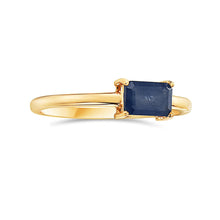 Load image into Gallery viewer, 0.89 Ct. Tw. Emerald Cut Sapphire Single-Stone 14K Yellow Gold Ring