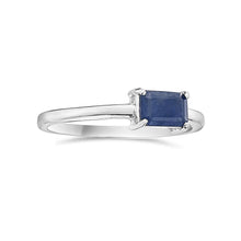 Load image into Gallery viewer, 0.89 Ct. Tw. Emerald Cut Sapphire Single-Stone 14K Yellow Gold Ring