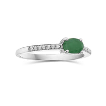 Load image into Gallery viewer, Diamond Oval Emerald Ring