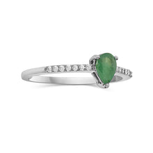 Load image into Gallery viewer, Diamond Pear Emerald Ring