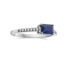 Load image into Gallery viewer, Emerald Cut Sapphire With Diamond Ring