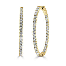 Load image into Gallery viewer, 0.83 Ct. Tw. Diamond In an Out Oval Hoops 14K Gold Earring 30L*25W(mm)