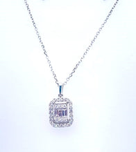 Load image into Gallery viewer, 0.49Ct Diamond 14K White Gold Emerald Cut Pendent