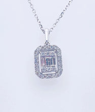 Load image into Gallery viewer, 0.49Ct Diamond 14K White Gold Emerald Cut Pendent