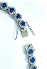 Load image into Gallery viewer, 19Ct Blue Sapphire & 7.56Ct Diamond 14Kt White Gold Necklace