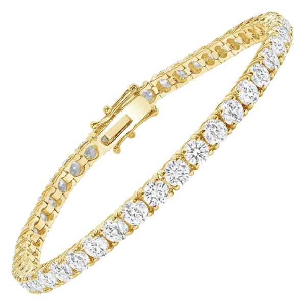 16 Ct LAB Diamond Tennis Bracelet 14K Yellow Gold 7