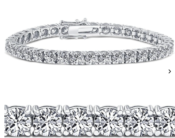 10Ct LAB Diamond Tennis Bracelet 14K White Gold 7