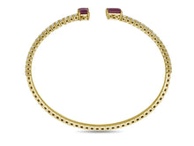 Load image into Gallery viewer, 1.10Ct Diamond 1.70Ct Ruby Open Flexi Bangle 14K Yellow and White Gold
