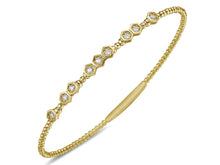 Load image into Gallery viewer, 0.28Ct Diamond Flexi Bangle 14K White and Yellow Gold
