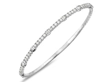 Load image into Gallery viewer, 1.35Ct Bezel set Diamond station Bangle 14K Yellow and White Gold

