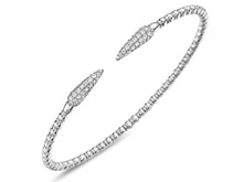Load image into Gallery viewer, 0.60Ct Diamond Open Beaded Flexi Bangle 14K White and Yellow Gold
