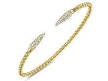 Load image into Gallery viewer, 0.60Ct Diamond Open Beaded Flexi Bangle 14K White and Yellow Gold
