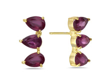 Load image into Gallery viewer, 3.40Ct Pear shaped Ruby Earring 14K Yellow Gold
