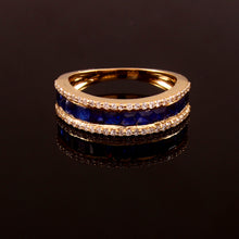 Load image into Gallery viewer, 0.30 CT DIAMOND &amp; 14K YELLOW GOLD WITH SAPPHIRE CHOKI CHANNEL SETTING RING
