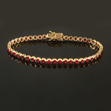 Load image into Gallery viewer, 4.20 CT RUBY BEZEL SETTING 14K YELLOW GOLD BRACELET
