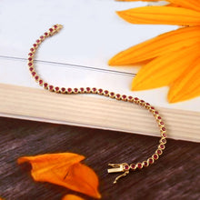 Load image into Gallery viewer, 4.20 CT RUBY BEZEL SETTING 14K YELLOW GOLD BRACELET
