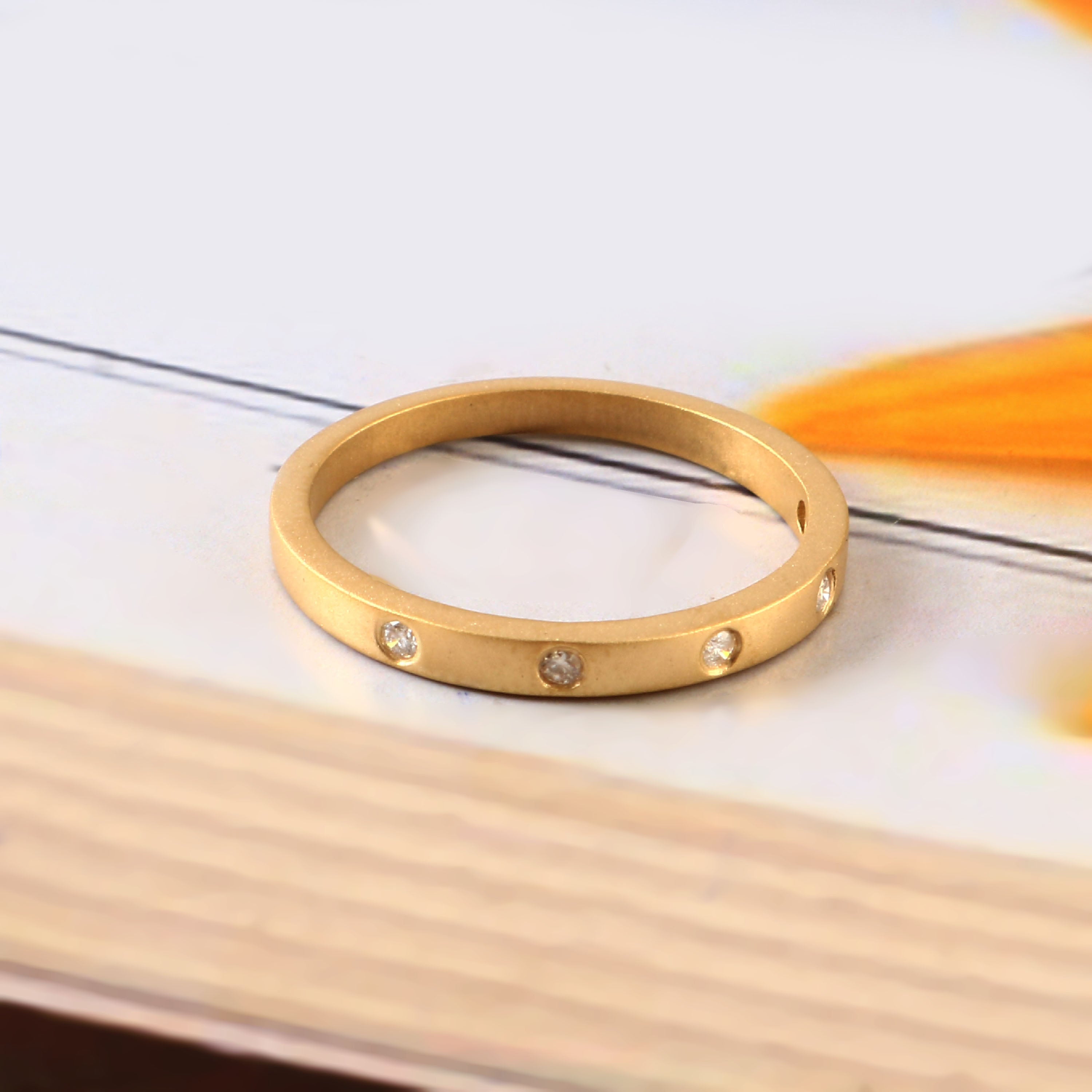 0.08 CT DIAMOND 14K YELLOW GOLD RING