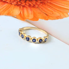 Load image into Gallery viewer, 1.20 CT BLUE SAPPHIRE BEZEL SETTING 14K YELLOW GOLD RING
