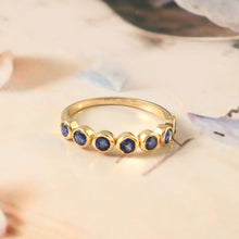 Load image into Gallery viewer, 1.20 CT BLUE SAPPHIRE BEZEL SETTING 14K YELLOW GOLD RING
