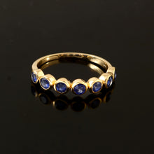 Load image into Gallery viewer, 1.20 CT BLUE SAPPHIRE BEZEL SETTING 14K YELLOW GOLD RING
