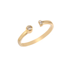 Load image into Gallery viewer, 0.11 CT DIAMOND &amp; BAGUETTE 14K YELLOW GOLD OPEN RING
