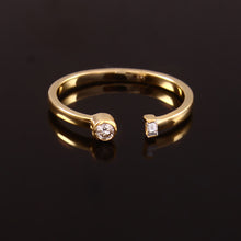 Load image into Gallery viewer, 0.11 CT DIAMOND &amp; BAGUETTE 14K YELLOW GOLD OPEN RING
