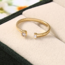 Load image into Gallery viewer, 0.11 CT DIAMOND &amp; BAGUETTE 14K YELLOW GOLD OPEN RING
