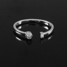 Load image into Gallery viewer, 0.11 CT DIAMOND &amp; BAGUETTE 14K WHITE GOLD OPEN  RING
