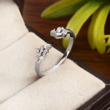 Load image into Gallery viewer, 0.17 CT DIAMOND BAGUETTE 14K WHITE GOLD OPEN RING
