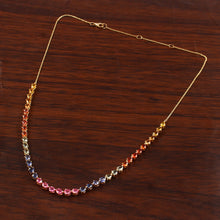 Load image into Gallery viewer, 13.00 CT MULTI SAPPHIRE PEAR  14K YELLOW GOLD NECKLACE WITH CHAIN
