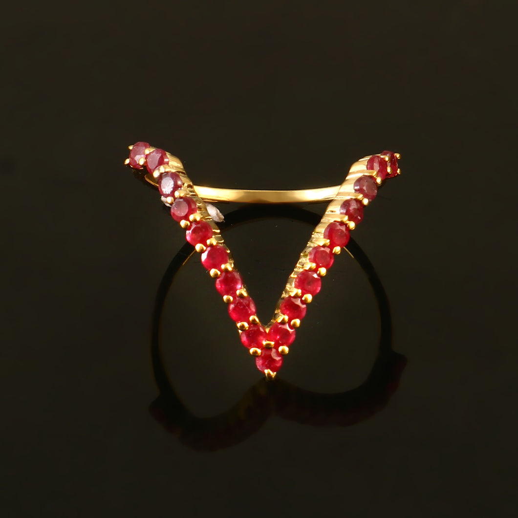 RUBY AND 14K YELLOW GOLD RING