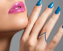 Load image into Gallery viewer, BLUE SAPPHIRE AND 14K WHITE GOLD RING
