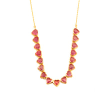 Load image into Gallery viewer, PINK SAPPHIRE HEART SHAPE NECKLACE 14K YELLOW GOLD
