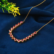 Load image into Gallery viewer, PINK SAPPHIRE HEART SHAPE NECKLACE 14K YELLOW GOLD
