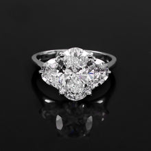 Load image into Gallery viewer, 4.00 CT LAB DIAMOND &amp; 14K WHITE GOLD HALF MOON AND OVAL SOLITAIRE RING
