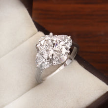 Load image into Gallery viewer, 4.00 CT LAB DIAMOND &amp; 14K WHITE GOLD HALF MOON AND OVAL SOLITAIRE RING
