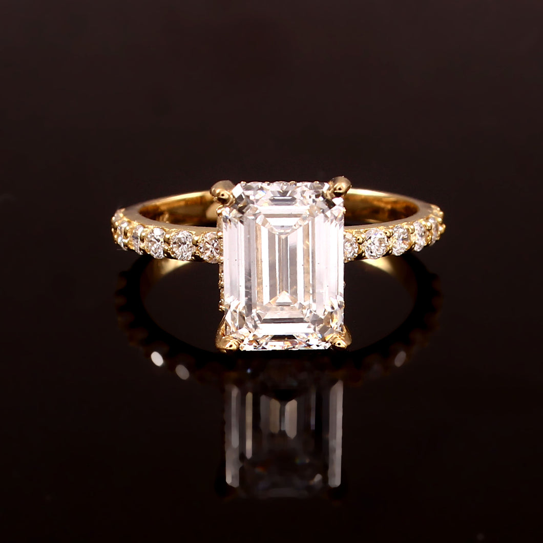 2.65 CT LAB DIAMOND &  14K YELLOW GOLD WITH SOLITAIRE RING