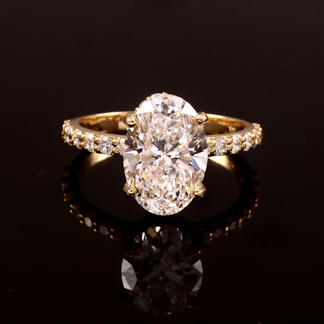 2.55 CT LAB DIAMOND & 14k YELLOW GOLD LAB SOLITAIRE RING