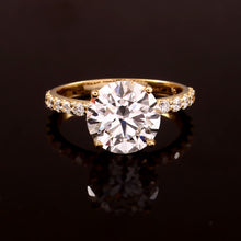 Load image into Gallery viewer, 3.7 CT LAB DIAMOND &amp; 14K YELLOW GOLD RING
