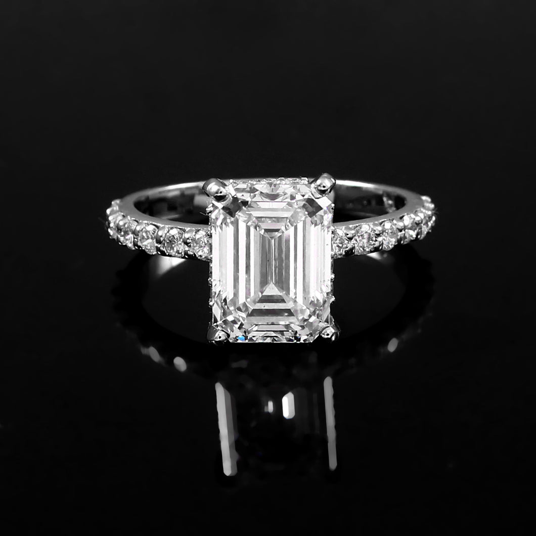 3.56 CT LAB DIAMOND & 14K WHITE GOLD WITH LAB SOLITAIRE RING