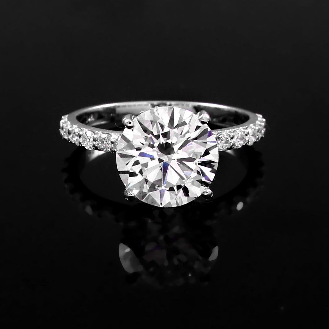 2.60 CT LAB DIAMOND & 14K WHITE  GOLD RING