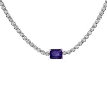 Load image into Gallery viewer, 1.55 CT DIAMOND &amp; 14K WHITE GOLD WITH SAPPHIRE NECKLACE
