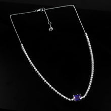 Load image into Gallery viewer, 1.55 CT DIAMOND &amp; 14K WHITE GOLD WITH SAPPHIRE NECKLACE
