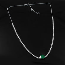 Load image into Gallery viewer, 1.55 CT DIAMOND &amp;  14K WHITE GOLD WITH  EMERALD NECKLACE
