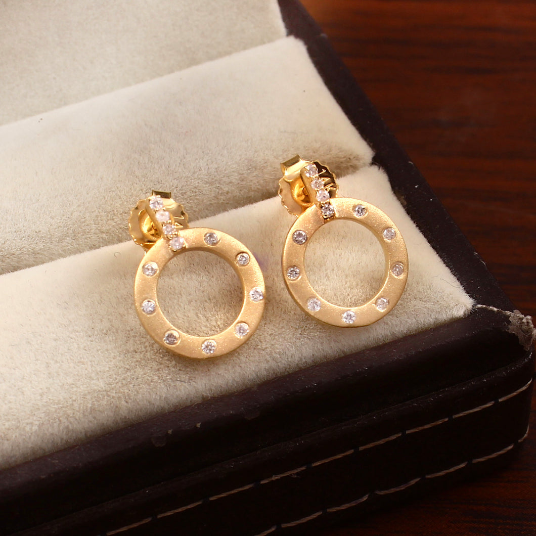 0.20 CT DIAMOND & 14K YELLOW GOLD STUDS EARRING