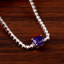 Load image into Gallery viewer, 1.55 CT DIAMOND &amp; 14K WHITE GOLD WITH SAPPHIRE NECKLACE
