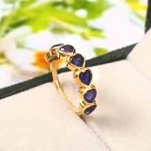 Load image into Gallery viewer, 2.70 CT BLUE SAPPHIRE HEART SHAPE 14K YELLOW GOLD RING
