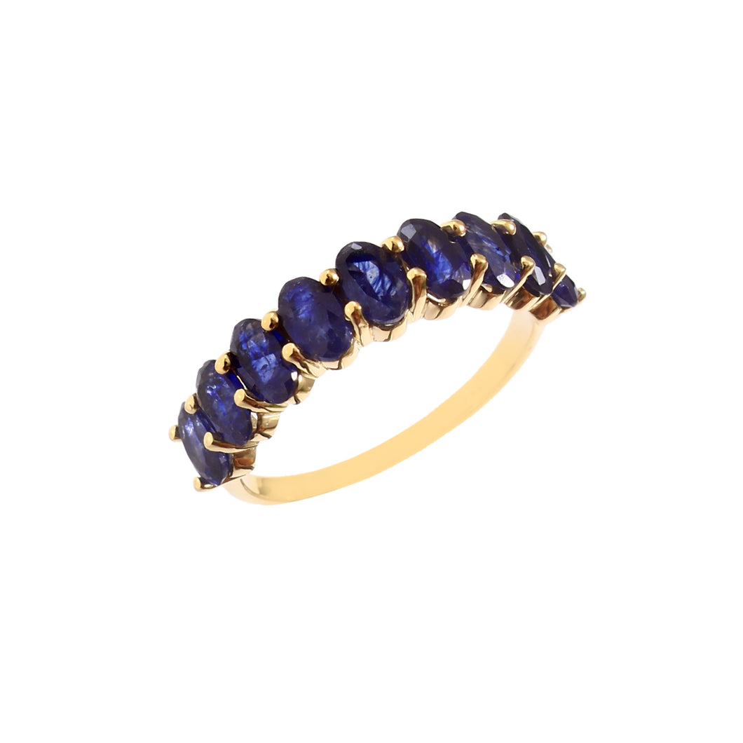 2.70 CT BLUE SAPPHIRE OVAL 14K YELLOW GOLD RING