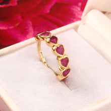 Load image into Gallery viewer, 2.60 CT RUBY HEART SHAPE 14K YELLOW GOLD RING
